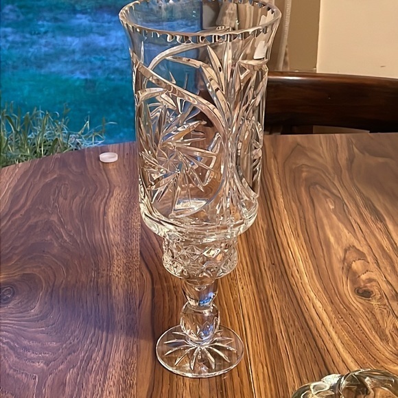 Other - Exquisite Vintage 2PC Crystal Hurricane Lamp